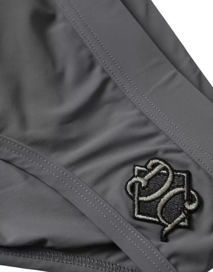 Dolce &amp; Gabbana Темно-сірий логотип DG Beachwear Короткі купальники для чоловіків