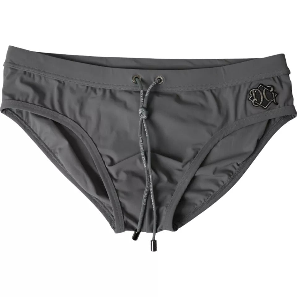 Dolce &amp; Gabbana Темно-сірий логотип DG Beachwear Короткі купальники для чоловіків