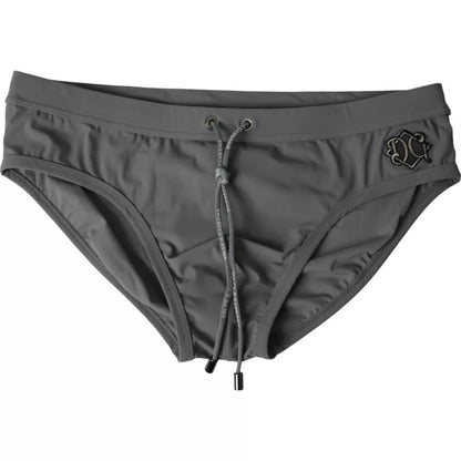 Dolce &amp; Gabbana Темно-сірий логотип DG Beachwear Короткі купальники для чоловіків