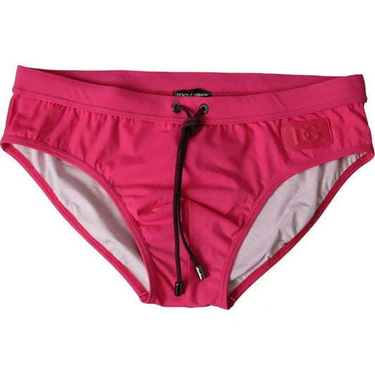 Dolce &amp; Gabbana Pink Nylon DG Logo Beachwear Shorts Купальники чоловічі