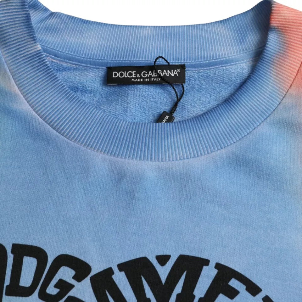 Бавовняний пуловер з круглим вирізом із багатоколірним логотипом Dolce &amp; Gabbana