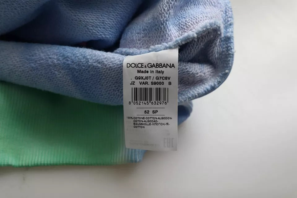 Бавовняний пуловер з круглим вирізом із багатоколірним логотипом Dolce &amp; Gabbana