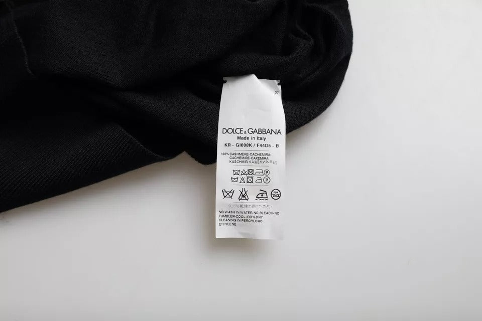 Чорний кашеміровий пуловер з круглим вирізом Dolce &amp; Gabbana