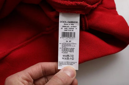 Бавовняний пуловер з круглим вирізом із червоним логотипом Dolce &amp; Gabbana