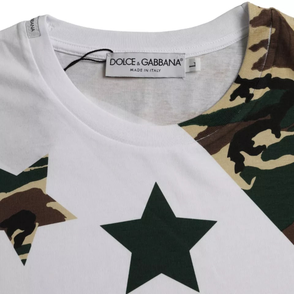 Чоловіча футболка Dolce &amp; Gabbana з круглим вирізом із камуфляжними зірками