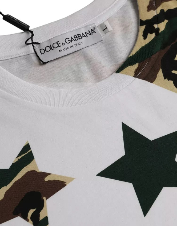 Чоловіча футболка Dolce &amp; Gabbana з круглим вирізом із камуфляжними зірками