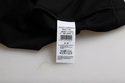 Чорна бавовняна футболка Dolce &amp; Gabbana з круглим вирізом і короткими рукавами