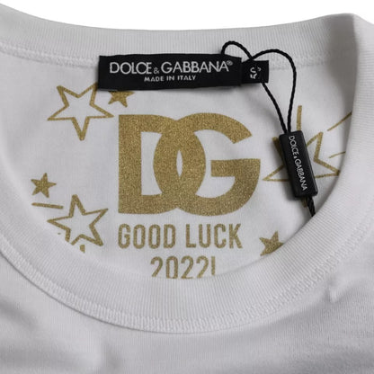 Біла бавовняна футболка Dolce &amp; Gabbana з круглим вирізом і короткими рукавами