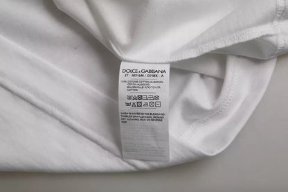 Біла бавовняна футболка Dolce &amp; Gabbana з круглим вирізом і короткими рукавами