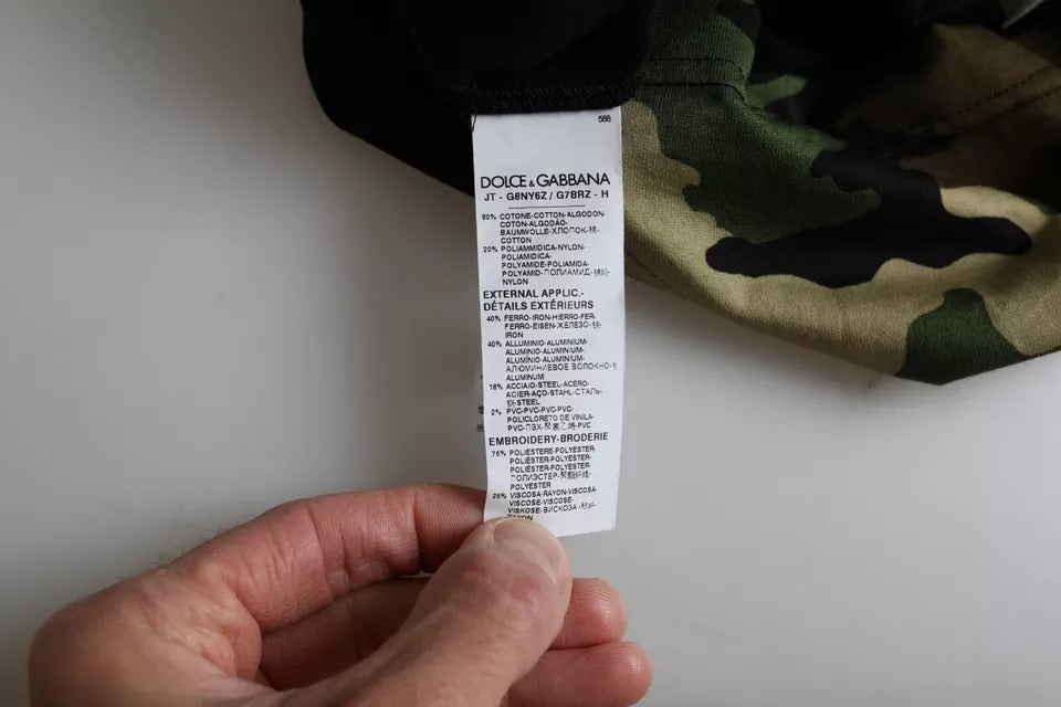 Багатобарвна камуфляжна чоловіча футболка Dolce &amp; Gabbana з круглим вирізом