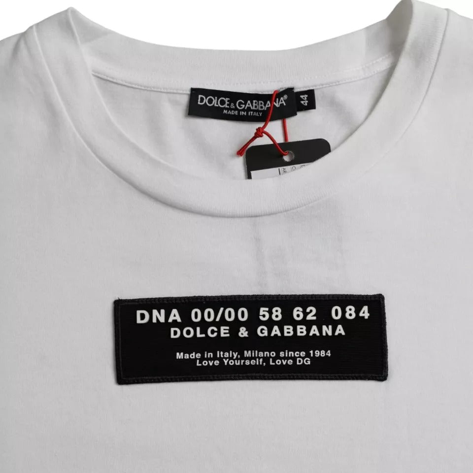 Чоловіча повсякденна футболка Dolce &amp; Gabbana з білої бавовни DG Applique