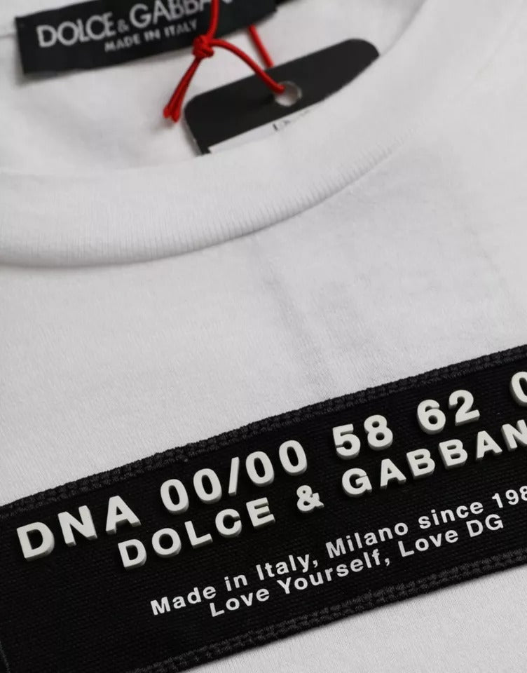 Чоловіча повсякденна футболка Dolce &amp; Gabbana з білої бавовни DG Applique