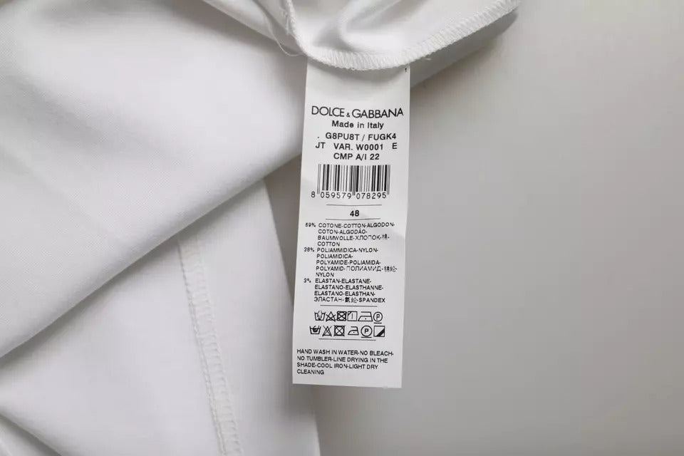 Біла бавовняна футболка Dolce &amp; Gabbana з круглим вирізом і короткими рукавами