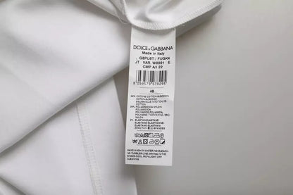 Біла бавовняна футболка Dolce &amp; Gabbana з круглим вирізом і короткими рукавами