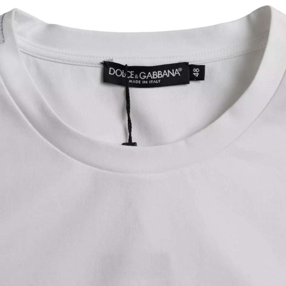 Біла бавовняна футболка Dolce &amp; Gabbana з круглим вирізом і короткими рукавами