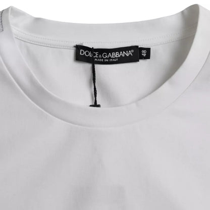 Біла бавовняна футболка Dolce &amp; Gabbana з круглим вирізом і короткими рукавами