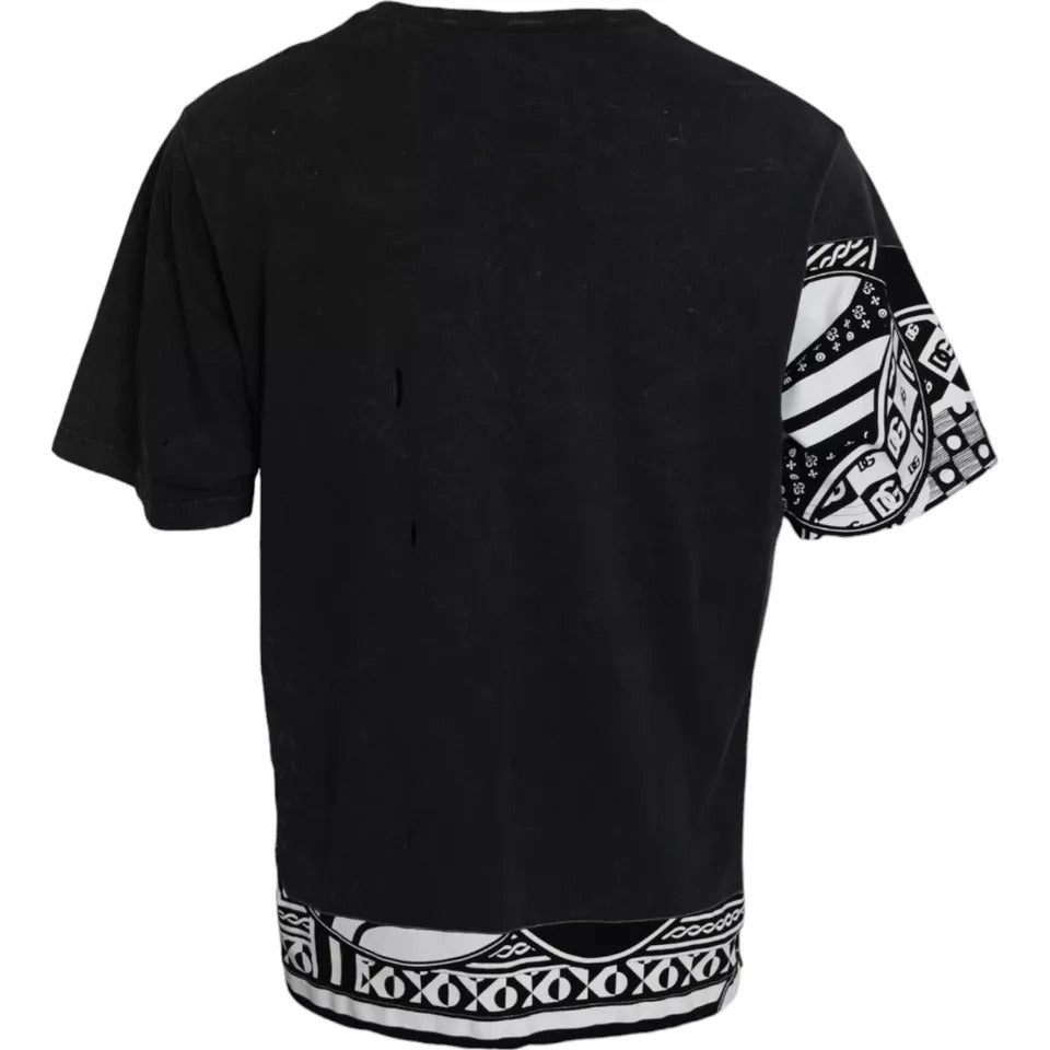 Чорна бавовняна футболка Dolce &amp; Gabbana з короткими рукавами та графічним принтом
