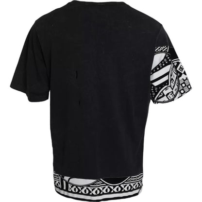Чорна бавовняна футболка Dolce &amp; Gabbana з короткими рукавами та графічним принтом