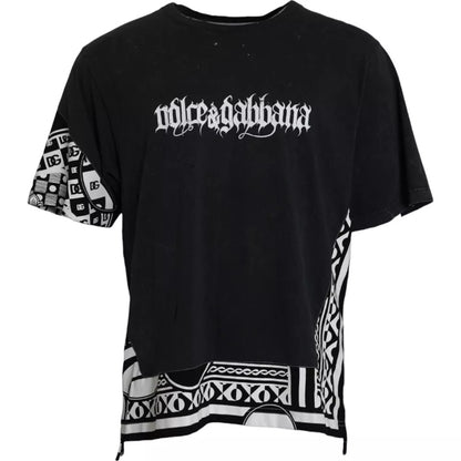 Чорна бавовняна футболка Dolce &amp; Gabbana з короткими рукавами та графічним принтом