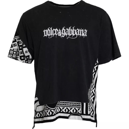 Чорна бавовняна футболка Dolce &amp; Gabbana з короткими рукавами та графічним принтом