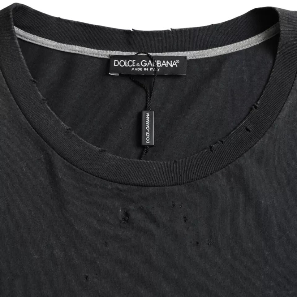 Чорна бавовняна футболка Dolce &amp; Gabbana з короткими рукавами та графічним принтом
