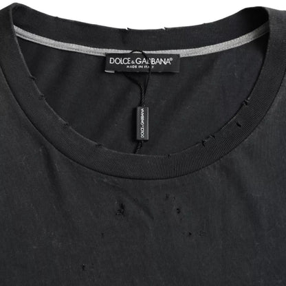 Чорна бавовняна футболка Dolce &amp; Gabbana з короткими рукавами та графічним принтом