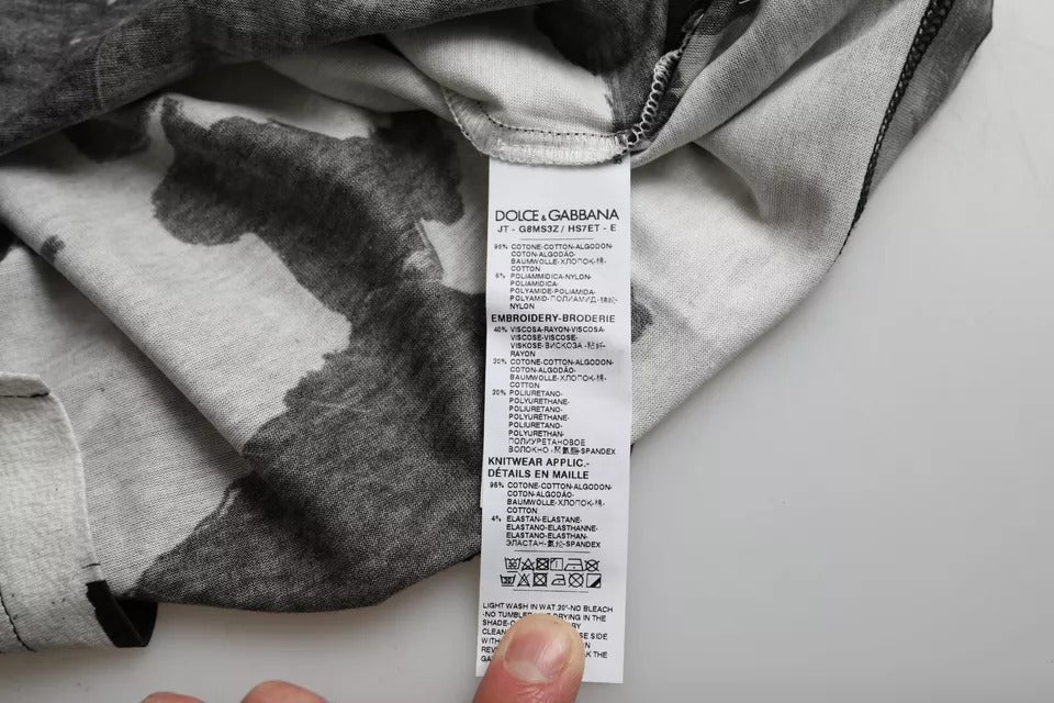 Багатоколірна камуфляжна футболка Dolce &amp; Gabbana з круглим вирізом