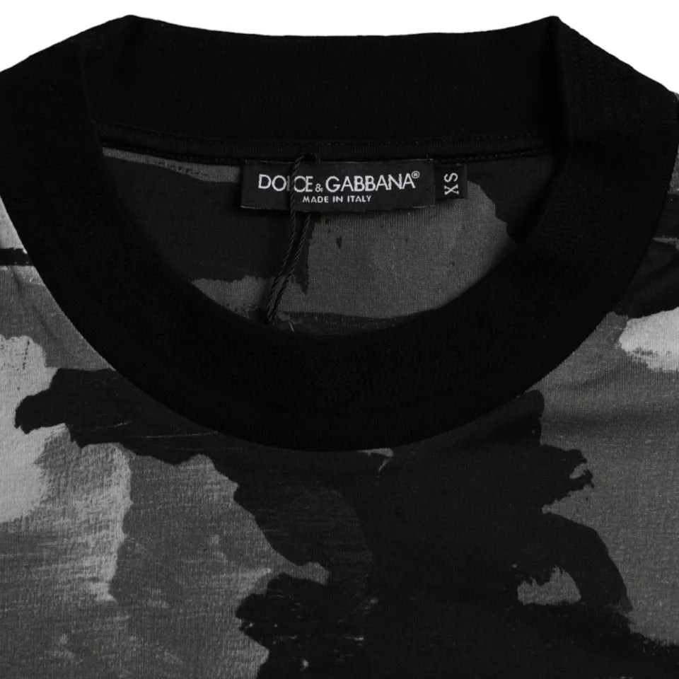 Багатоколірна камуфляжна футболка Dolce &amp; Gabbana з круглим вирізом