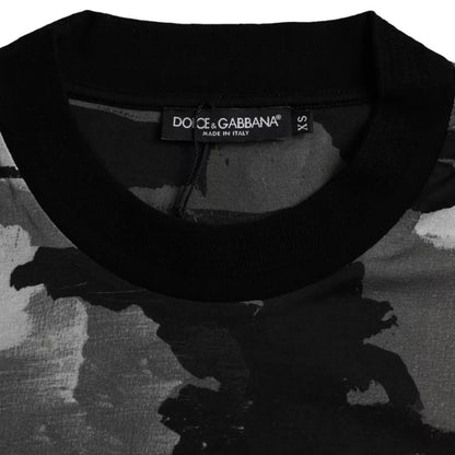 Багатоколірна камуфляжна футболка Dolce &amp; Gabbana з круглим вирізом