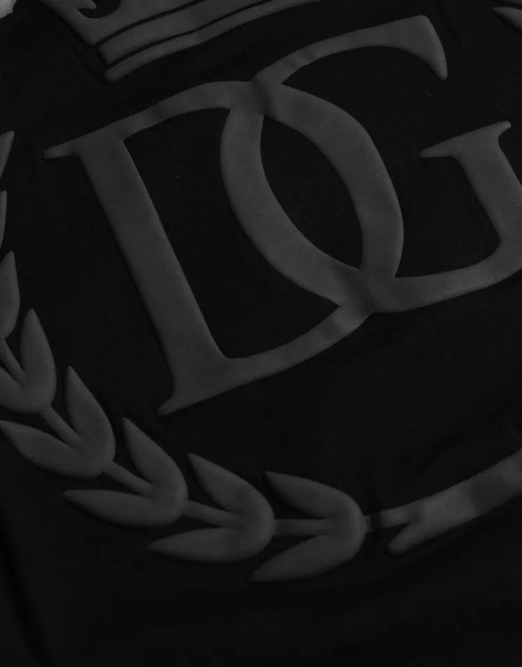 Бавовняна футболка з круглим вирізом із тисненням чорного логотипу Dolce &amp; Gabbana