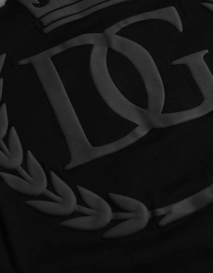 Бавовняна футболка з круглим вирізом із тисненням чорного логотипу Dolce &amp; Gabbana