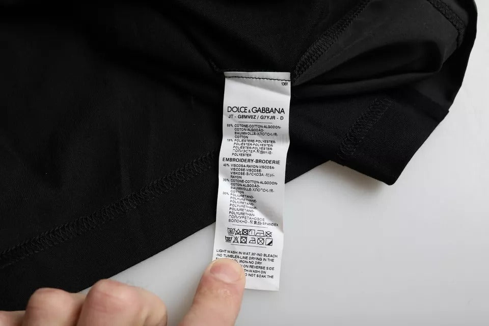Чорна бавовняна чоловіча футболка Dolce &amp; Gabbana з кишенями і короткими рукавами