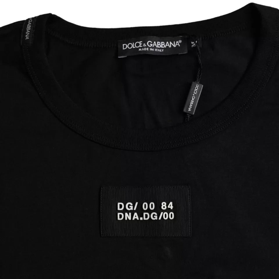 Чорна бавовняна чоловіча футболка Dolce &amp; Gabbana з кишенями і короткими рукавами
