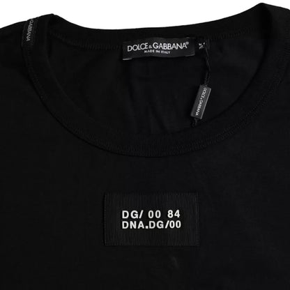 Чорна бавовняна чоловіча футболка Dolce &amp; Gabbana з кишенями і короткими рукавами