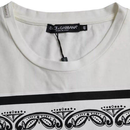 Бавовняна чоловіча футболка Dolce &amp; Gabbana з короткими рукавами та принтом із білою банданою