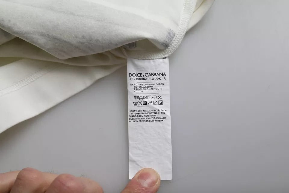 Бавовняна чоловіча футболка Dolce &amp; Gabbana з короткими рукавами та принтом із білою банданою