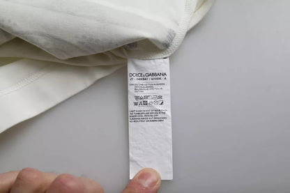 Бавовняна чоловіча футболка Dolce &amp; Gabbana з короткими рукавами та принтом із білою банданою