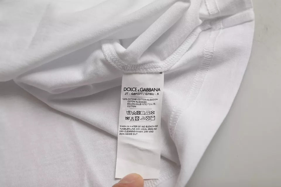 Біла футболка Dolce &amp; Gabbana з круглим вирізом і короткими рукавами