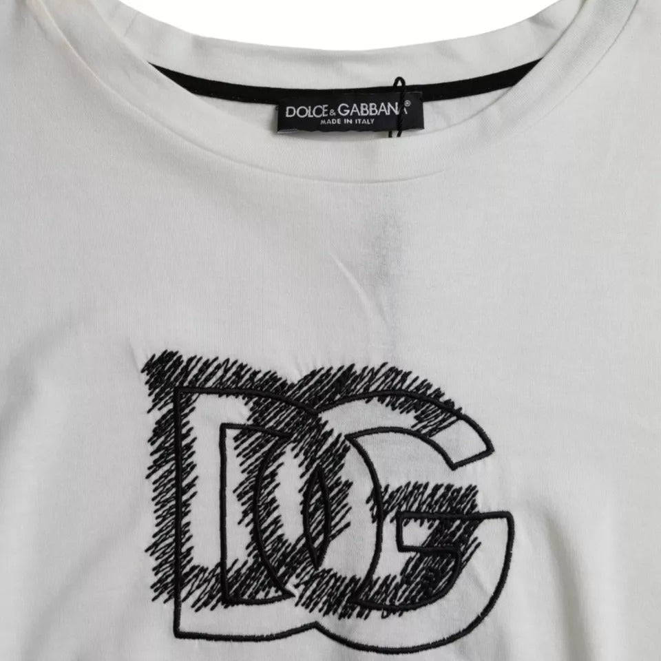 Біла футболка Dolce &amp; Gabbana з круглим вирізом і короткими рукавами