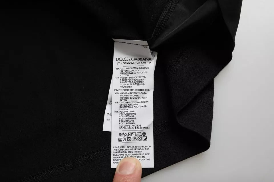 Чорна бавовняна чоловіча футболка Dolce &amp; Gabbana з кишенями і короткими рукавами