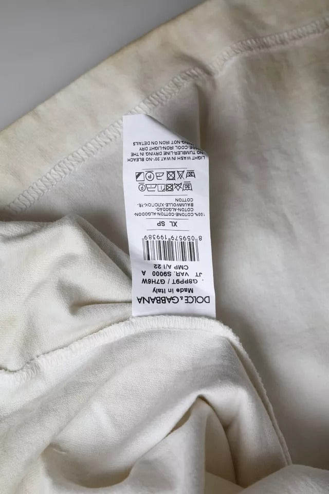 Бавовняна футболка з круглим вирізом із логотипом Dolce &amp; Gabbana Off White