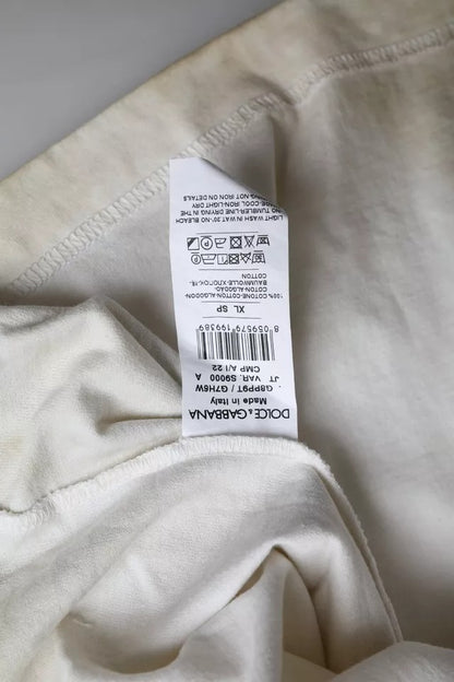 Бавовняна футболка з круглим вирізом із логотипом Dolce &amp; Gabbana Off White
