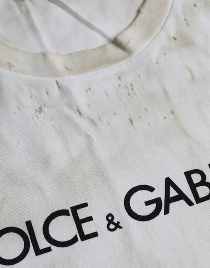 Бавовняна футболка з круглим вирізом із логотипом Dolce &amp; Gabbana Off White