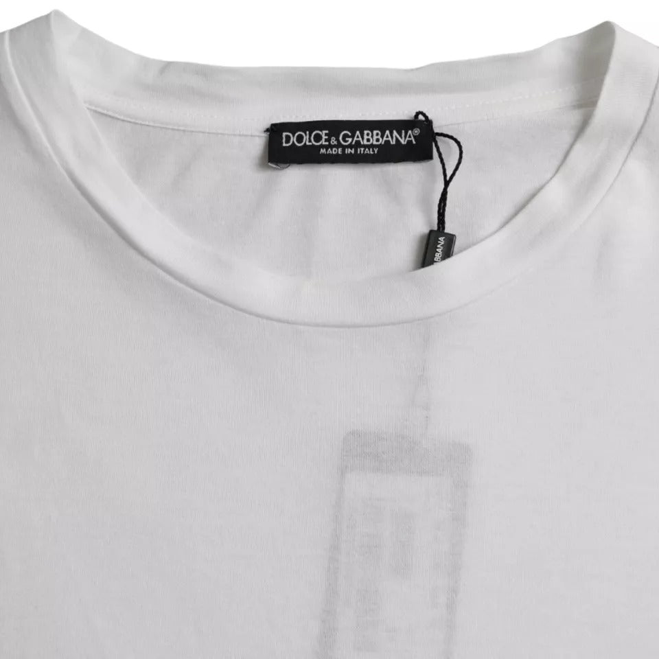 Біла бавовняна футболка Dolce &amp; Gabbana з круглим вирізом і короткими рукавами