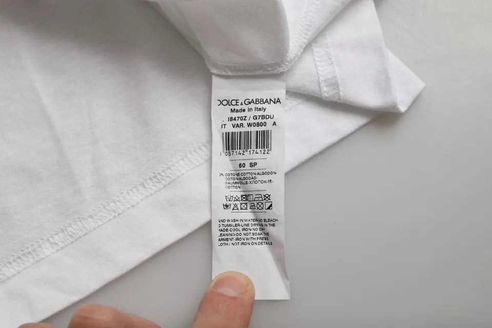 Біла бавовняна футболка Dolce &amp; Gabbana з круглим вирізом і короткими рукавами