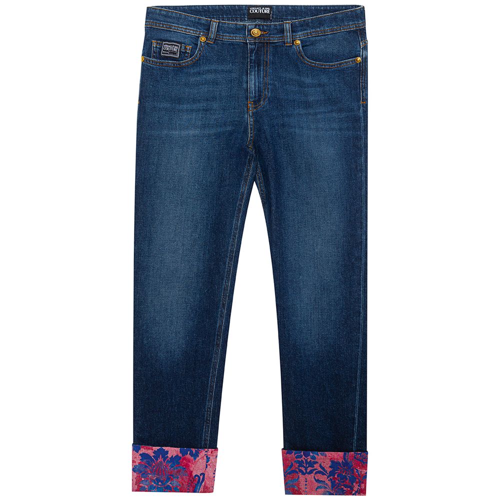 Сині бавовняні джинси та штани Versace Jeans