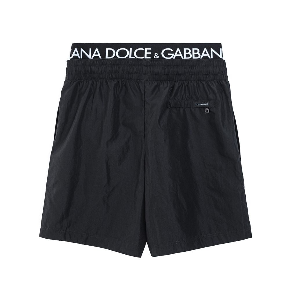 Чорний поліестеровий купальник Dolce &amp; Gabbana