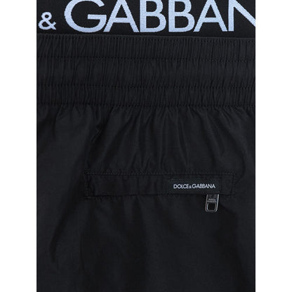 Чорний поліестеровий купальник Dolce &amp; Gabbana
