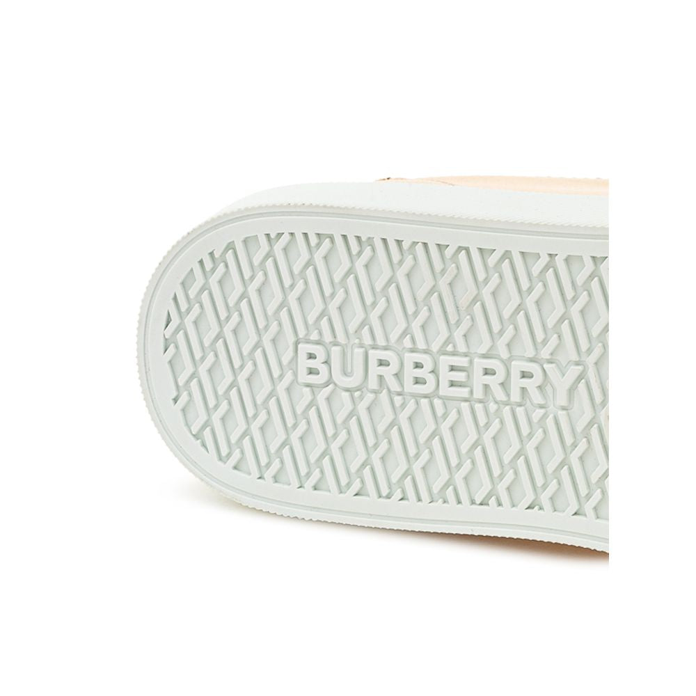 Рожеві шкіряні кросівки Burberry