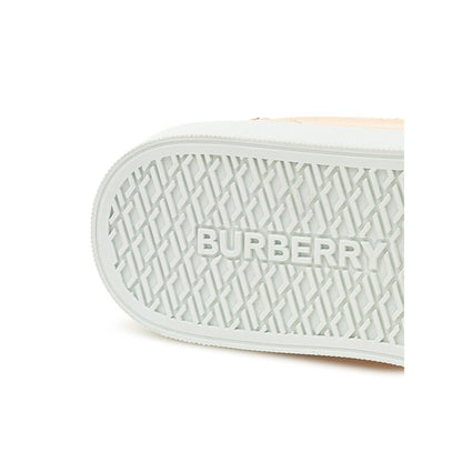 Рожеві шкіряні кросівки Burberry